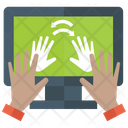 Hand Print Scanning Security Icon