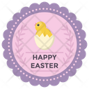 Happy Easter Badge Easter Emblem Easter Logo Icon