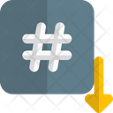 Hashtag Down Hashtag Social Media Icon