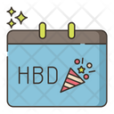 Hbd Happy Birthday Party Icon