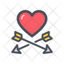 Heart And Arrow Valentine Romantic Icon