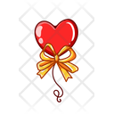 Heart balloon with ribbon Icon