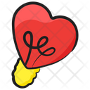 Heart Bulb Light Luminous Light Icon
