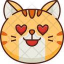 Heart Eyes Emoticon Cat Icon