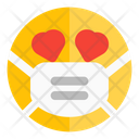 Heart Eyes Emoji With Face Mask Emoji Icon