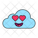 Heart Eyes Loving Expression Cloud Emoji Icon