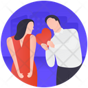 Heart Giving Lovers In Love Icon