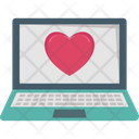 Heart On Chat Laptop With Heart Computer Icon