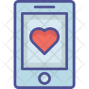 Heart On Device Mobile Loving Message Icon