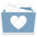 Heart On Folder Internet Romance Love Concept Icon