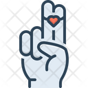 Heart On Two Finger  Icon