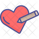 Heart Signature Heart With Pencil Heart Drawing Icon