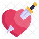 Heartbreak Heart Pain Heart Stab Icon