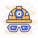 Helmet And Glasses Construction Glasses Icon