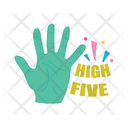 High Five Hand Sign Gesture Icon