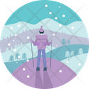 Hiking Winter Outdoor Icon