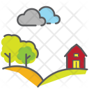 Hillside Bushes House Icon
