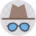 Hipster Sunglasses Hat Icon