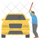 Hitting Car Damaging Car Car Accident Icon