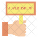 Holding Advertising Board Icon