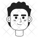 Hombre Feliz De Pelo Rizado Icono