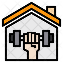 Dumbbell House Stay At Home Icon