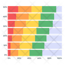 Business Infographic Statistical Chart Segmented Bar Graph Icon