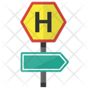 Hospital Sign Direction Icon