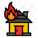 House Fire Burning Damage Icon
