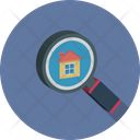 House Search Magnifying Glass Real Estate Icon