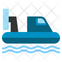 Hovercraft Transport Vehicle Rides Water Land Boat Icon