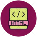 Html Icon - Download in Colored Outline Style