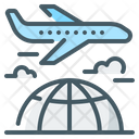 Airplane Globe Charter Flight Icon