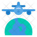 Airplane World Flight Icon