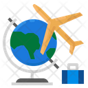 Travel Globe Airplane Icon