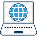Internet Laptop With Globe Globe Icon