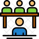 Interview Panel Icon - Download in Colored Outline Style