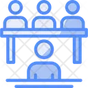 Interview Panel Icon - Download in Colored Outline Style