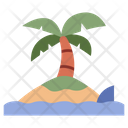 Island Coconut Tree Ocean Icon