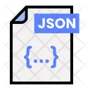 Json File Icon - Download in Colored Outline Style