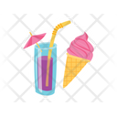 Juice And Ice Cream Ice Cream Dessert Icon