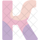 K Sign Alphabet Icon