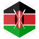 Kenya Flag Hexagon Icon