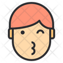 Kissing Emotion Face Icon