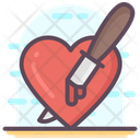 Knife In Heart Halloween Stabbing Heart Icon