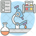 Medical Research Lab Test Microscope Icon