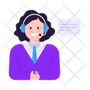 Customer Services Call Services Lady Agent Icon