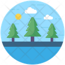 Lake Landscape Scenery Icon
