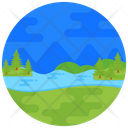 Riverside Lakeside Nature Icon