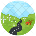 Windmills Landscape Landforms Icon